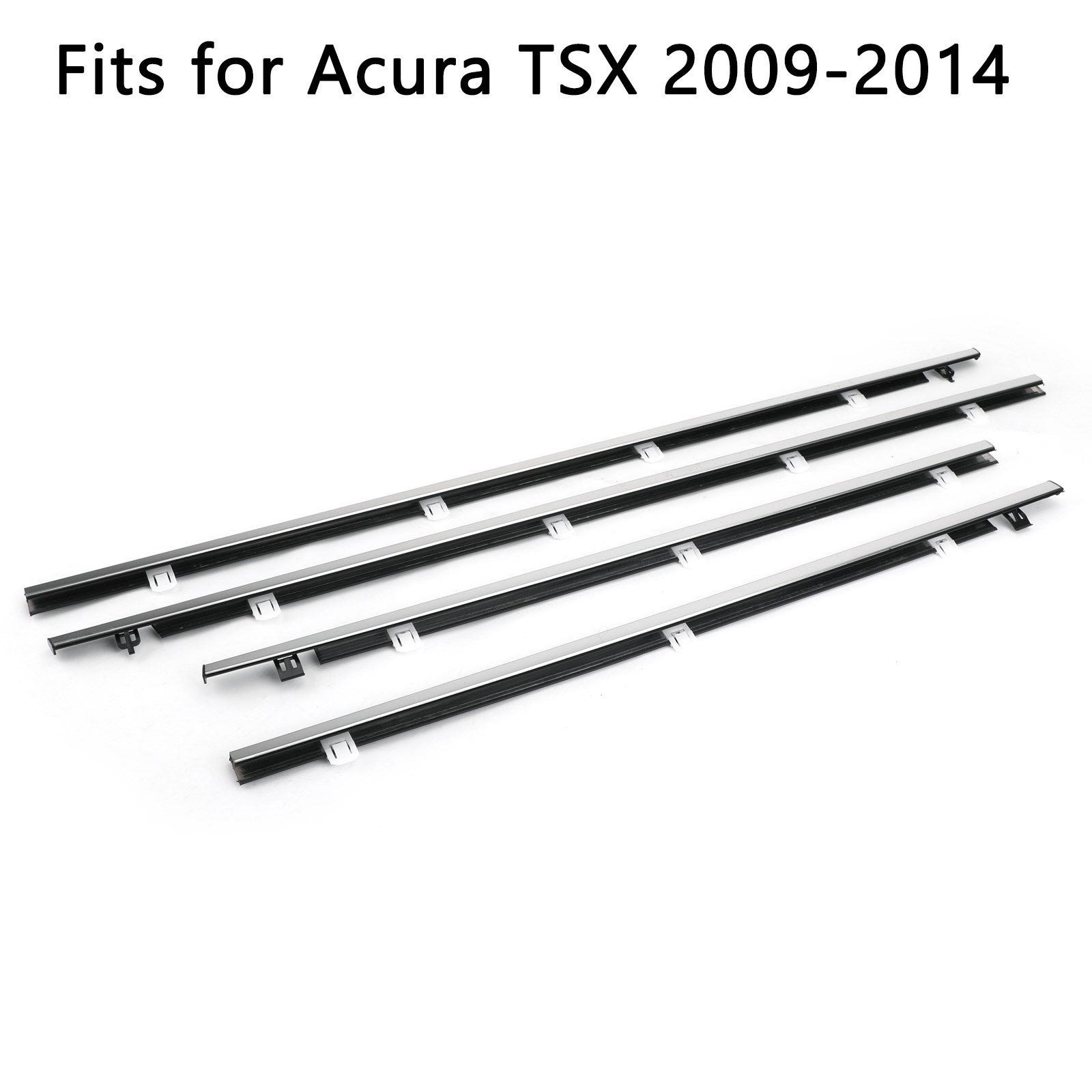 PALASER 4x Car Outside Window Weatherstrip Seal Belt Moulding For Acura Tsx 2009-2014 - Image 4