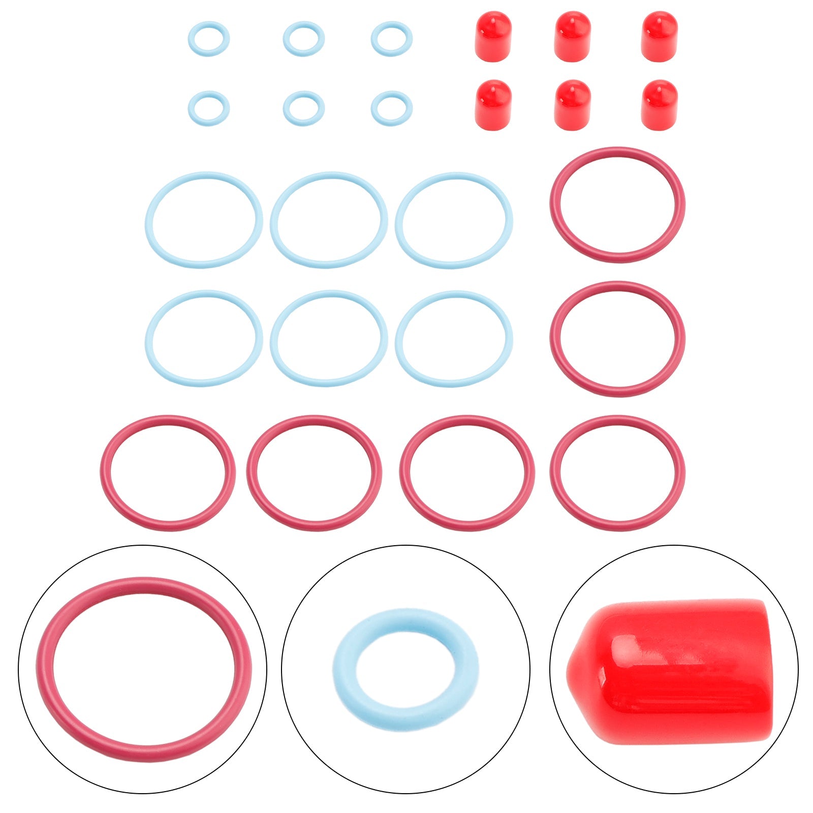 PALASER Caterpillar Cat C15/3406E External 6Pcs Fuel Injectors Seal O-ring Kit 2481394 1895390 - Image 9
