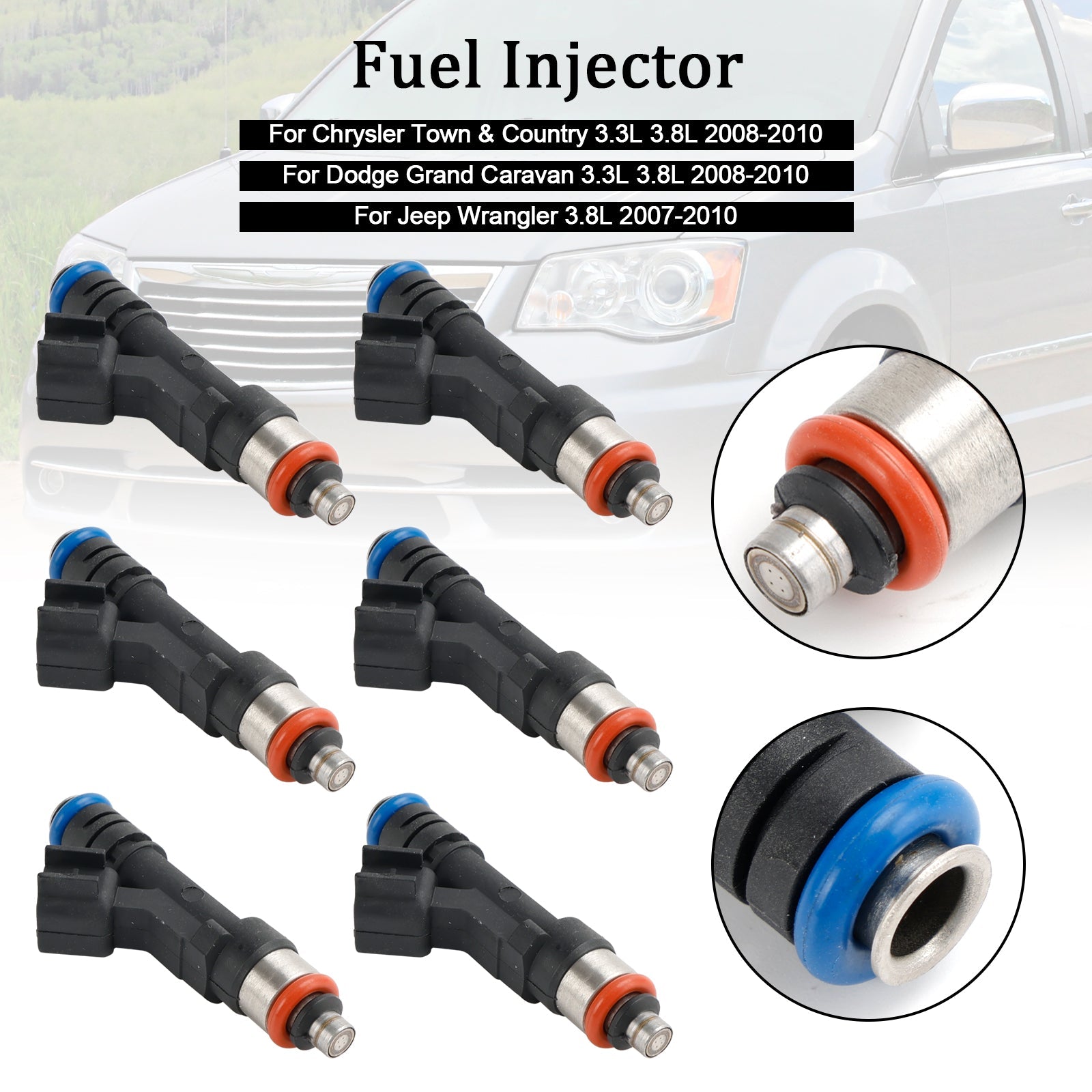 PALASER 2007-2010 Jeep Wrangler 3.8L 6PCS Fuel Injector 0280158119 04861667AA 812-11131 - Image 10