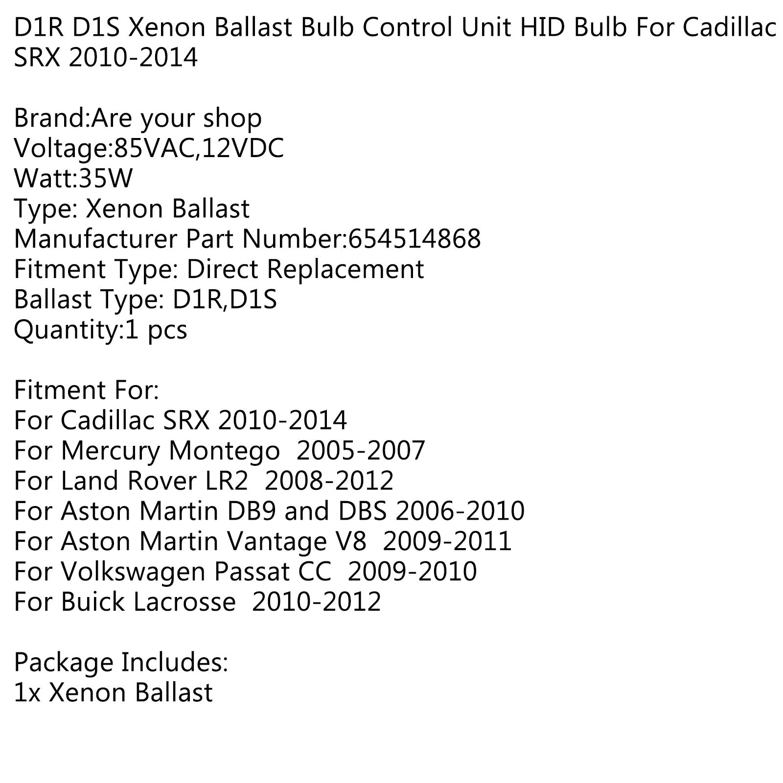 PALASER 2010-2012 Buick Lacrosse 654514868 D1R D1S Xenon Ballast Bulb Control Unit Hid Bulb - Image 12