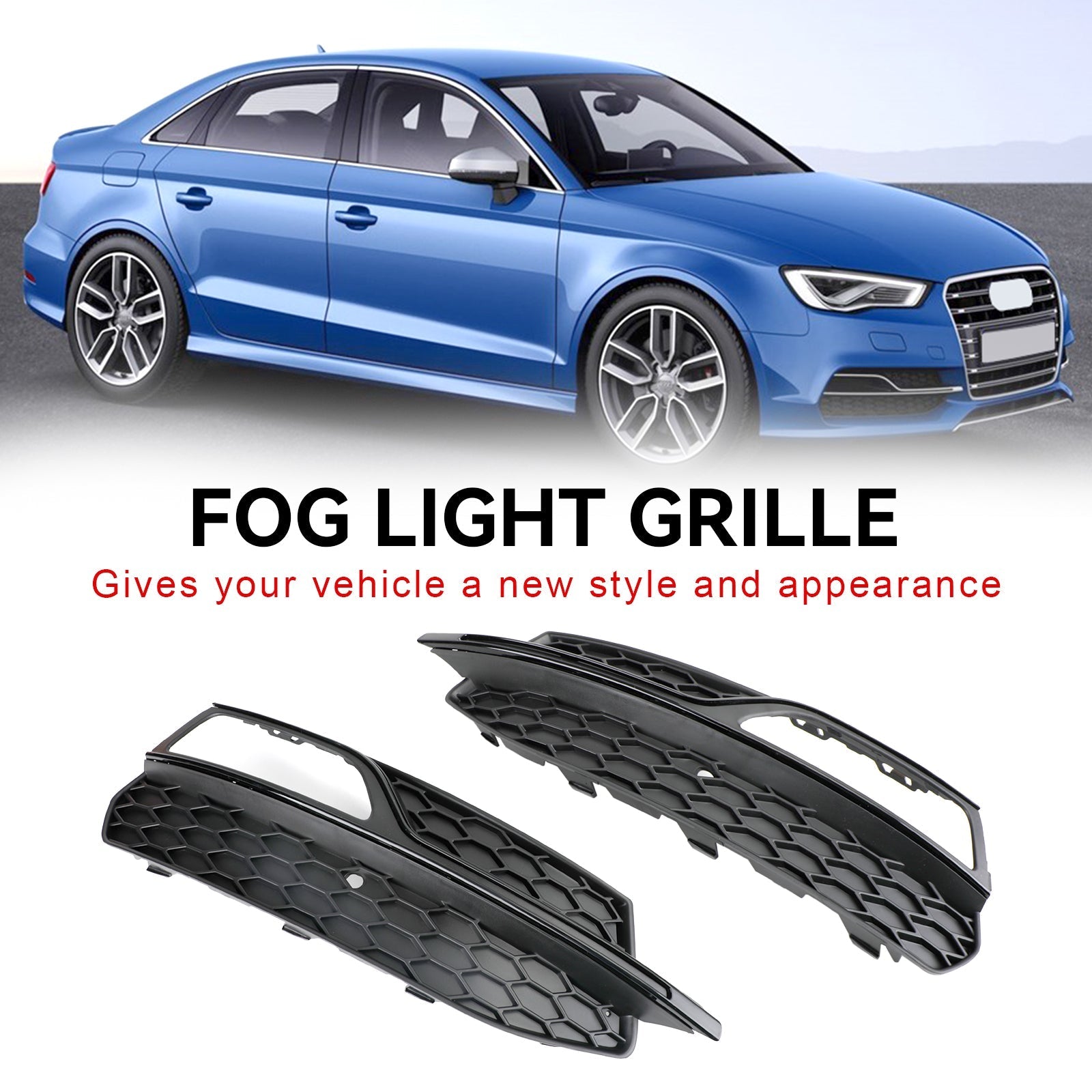 PALASER 2013-2016 Audi A3 S-line Lower Bumper Fog Light Cover Grill 8V3807681G 8V3807682G - Image 9
