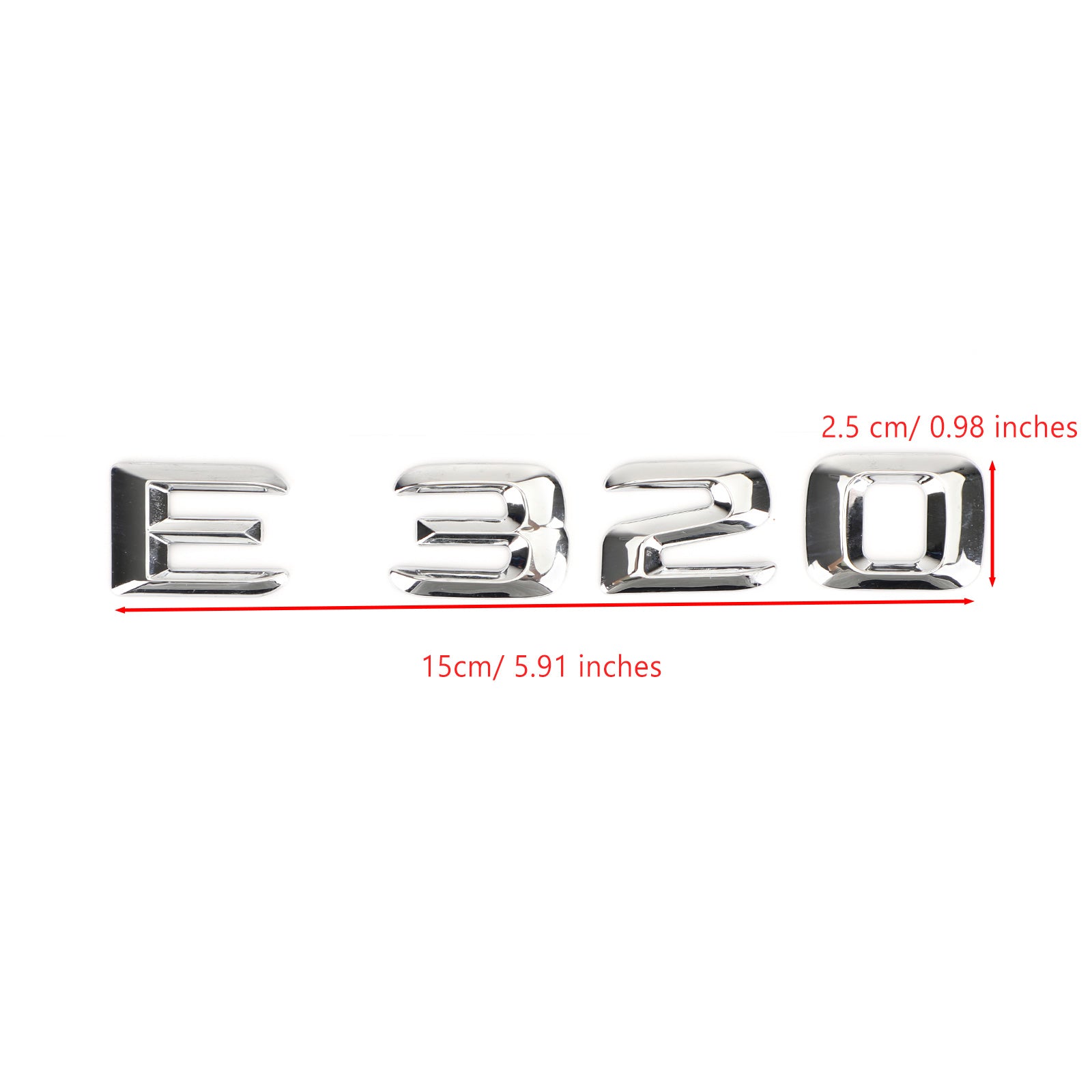PALASER Rear Trunk Emblem Badge Nameplate Decal Letters Numbers Fit Mercedes E320 Chrome - Image 2