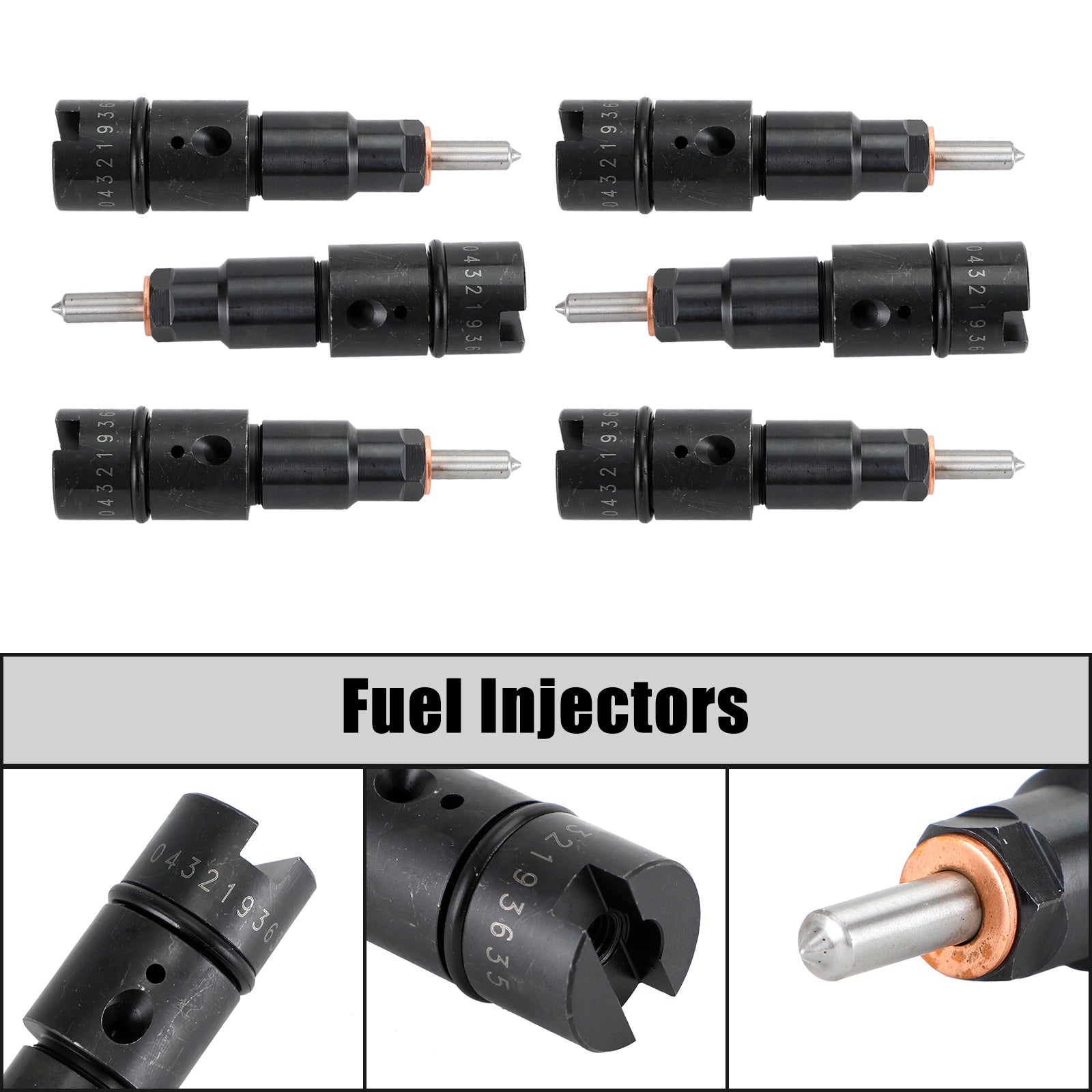 PALASER 1998.5-2002 Dodge Ram 2500 3500 5.9L l6 Diesel 6PCS Fuel Injectors 0432193635 - Image 9