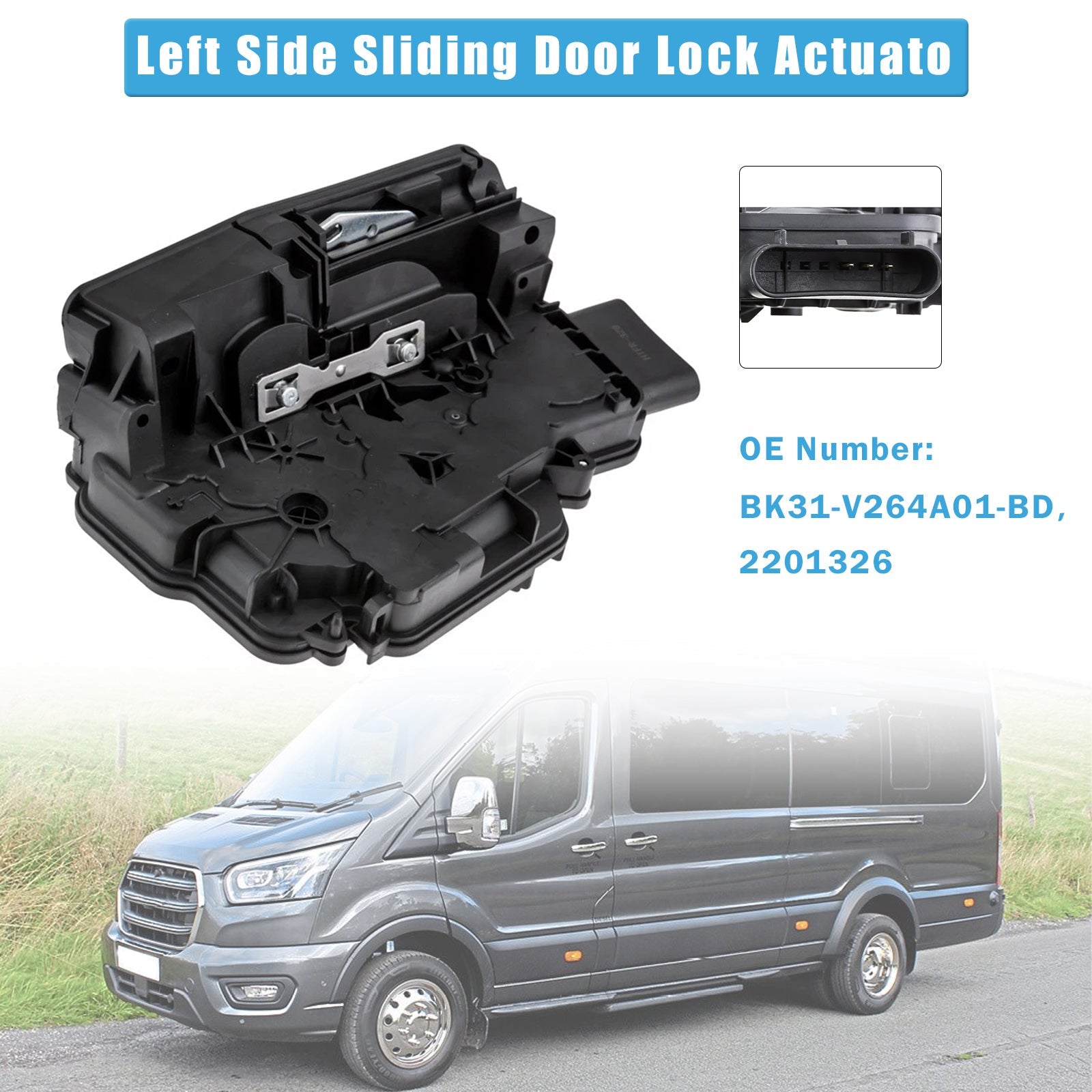 PALASER Left Sliding Door Lock Actuator BK31-V264A01-BD For Ford Transit MK8 2014-2024