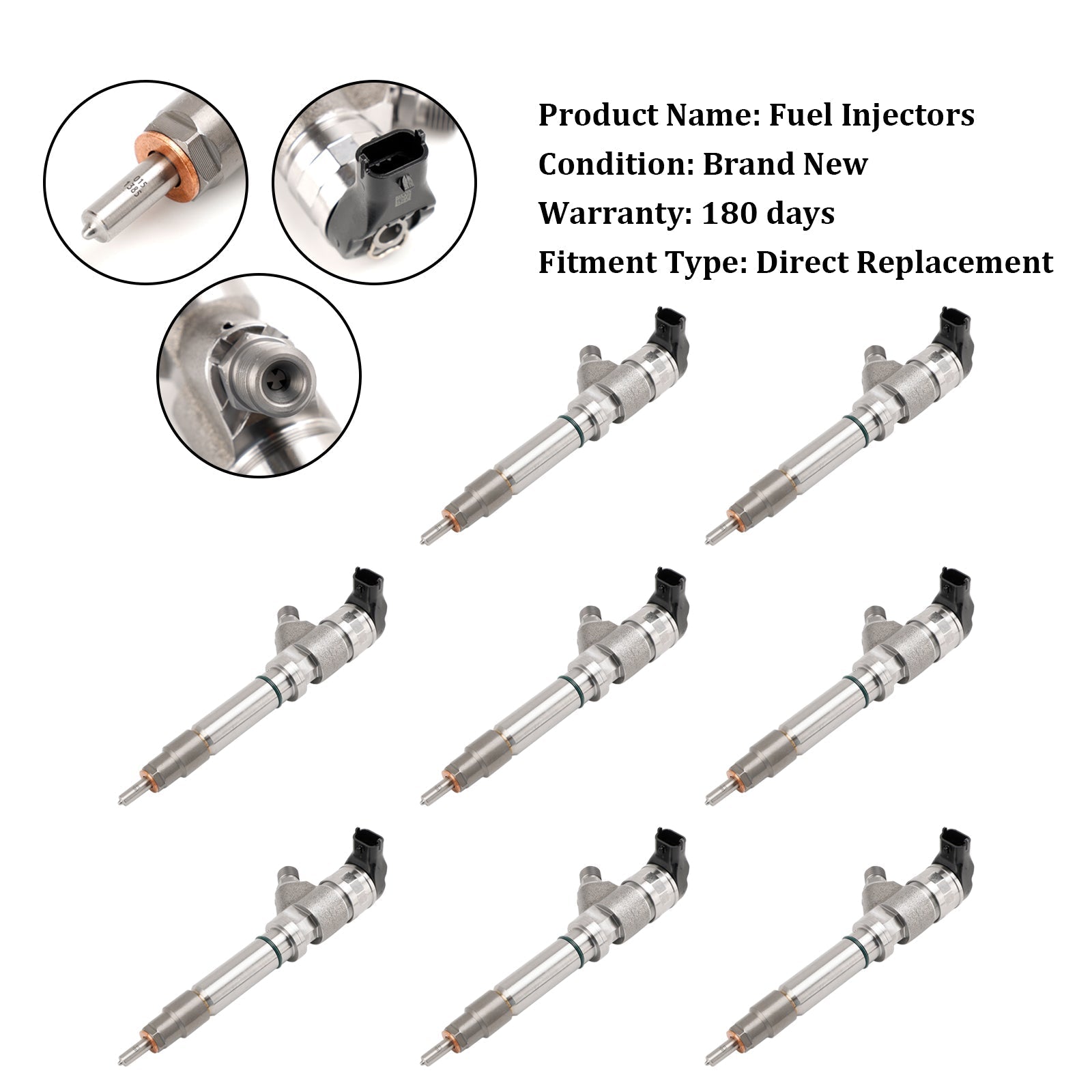 PALASER 2004.5-2005 Chevy Silverado 2500/3500 6.6L V8 Lly 8PCS Fuel Injector 0986435504 97303657 0445120027 - Image 10