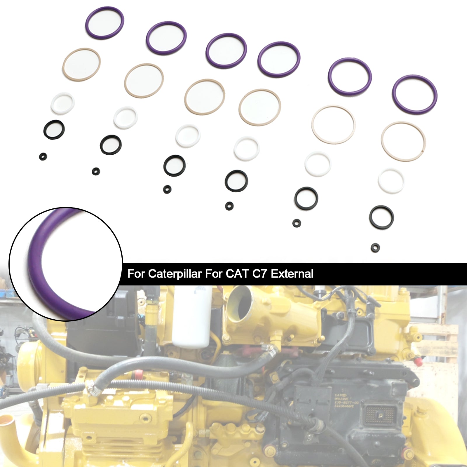 PALASER Caterpillar For Cat C7 Internal 6PCS Fuel Injectors Seal O-ring Kit - Image 4