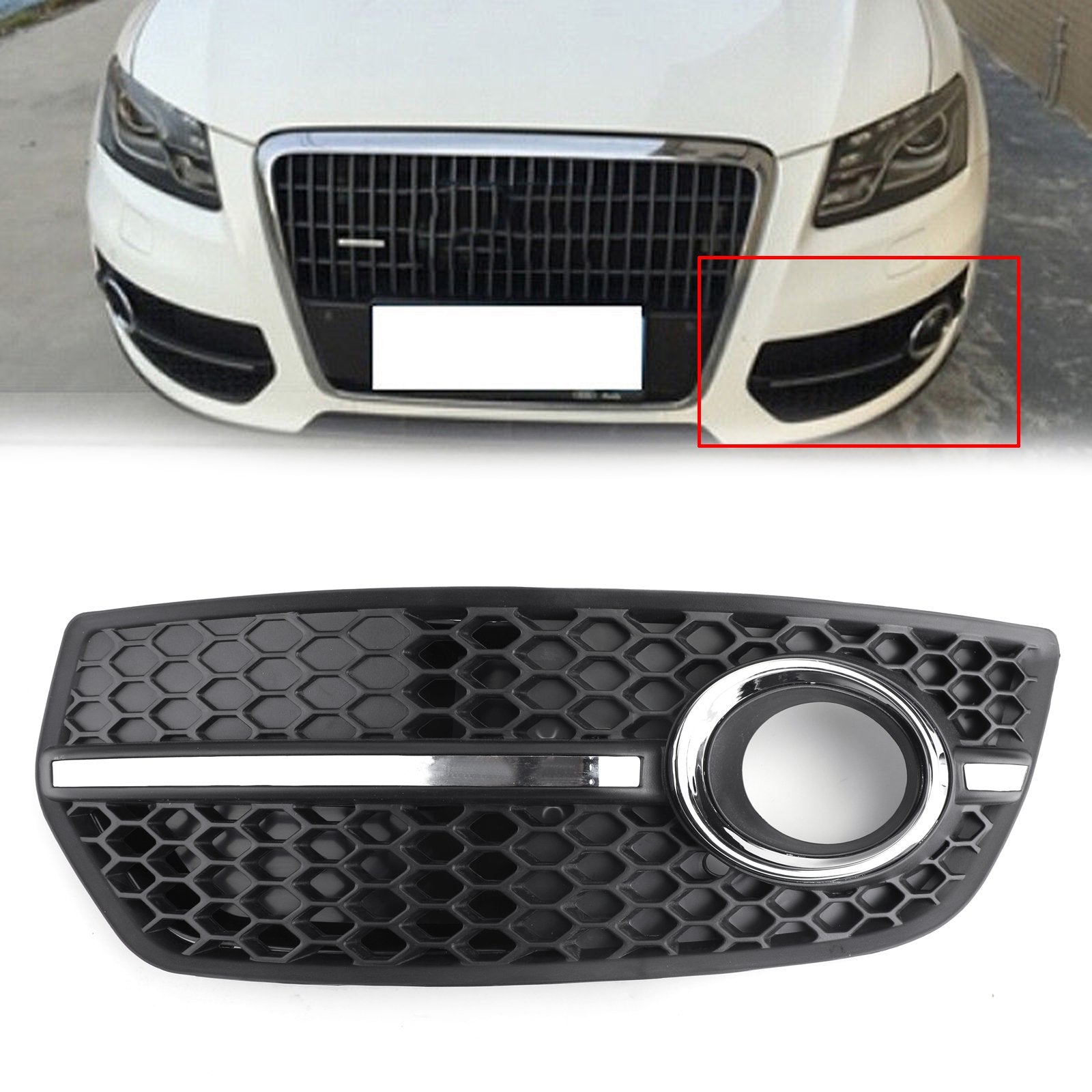 PALASER Front Bumper Grill Fog Light Lamp Covers Trim For 2009-2011 Audi Q5 - Image 6