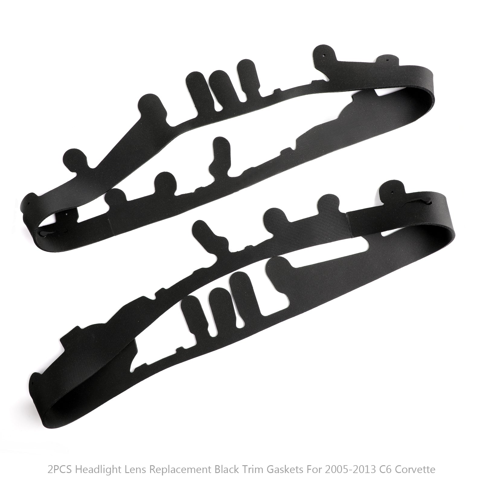 PALASER 2005-2013 Corvette C6 Headlight Lens Replacement & Black Gaskets Trim Kit - Image 4