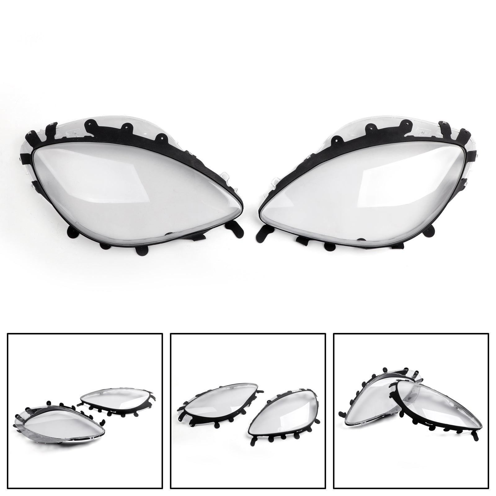 PALASER 2005-2013 Corvette C6 Headlight Lens Replacement & Black Gaskets Trim Kit - Image 5