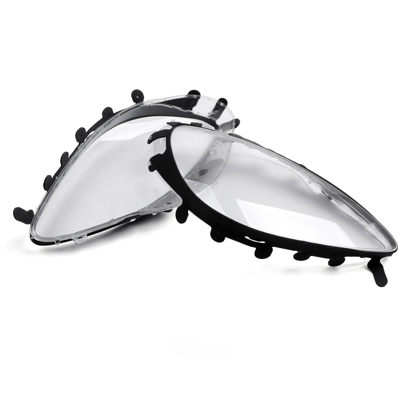 PALASER 2005-2013 Corvette C6 Headlight Lens Replacement & Black Gaskets Trim Kit