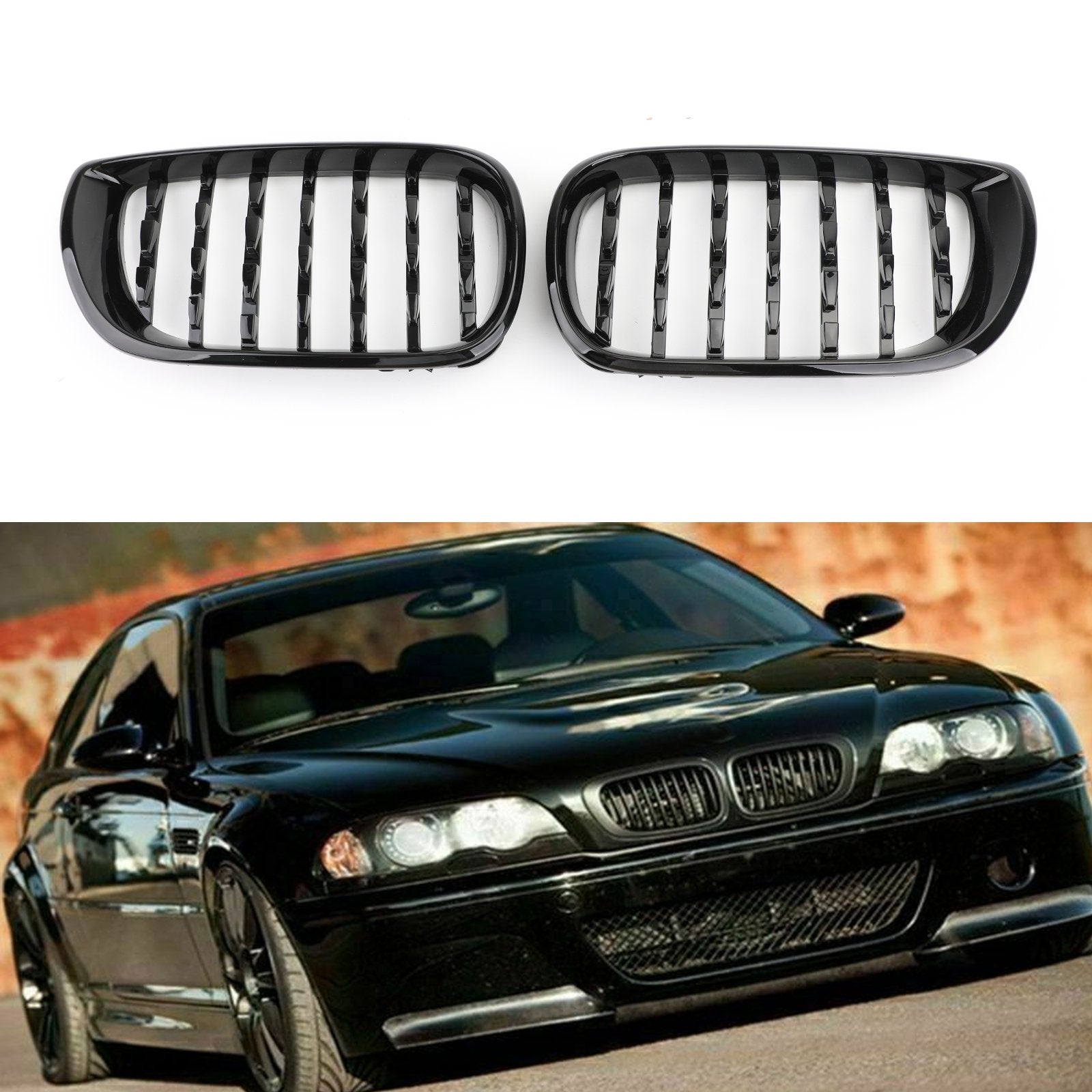 PALASER Black & Chrome Diamond Grille For 2002-2005 BMW E46 Saloon/touring Facelift 4Dr - Image 10