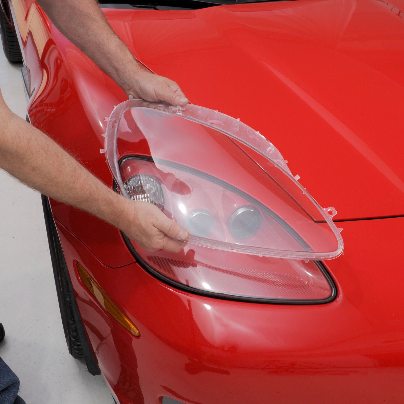 PALASER 2005-2013 Corvette C6 Headlight Lens Replacement & Black Gaskets Trim Kit - Image 2
