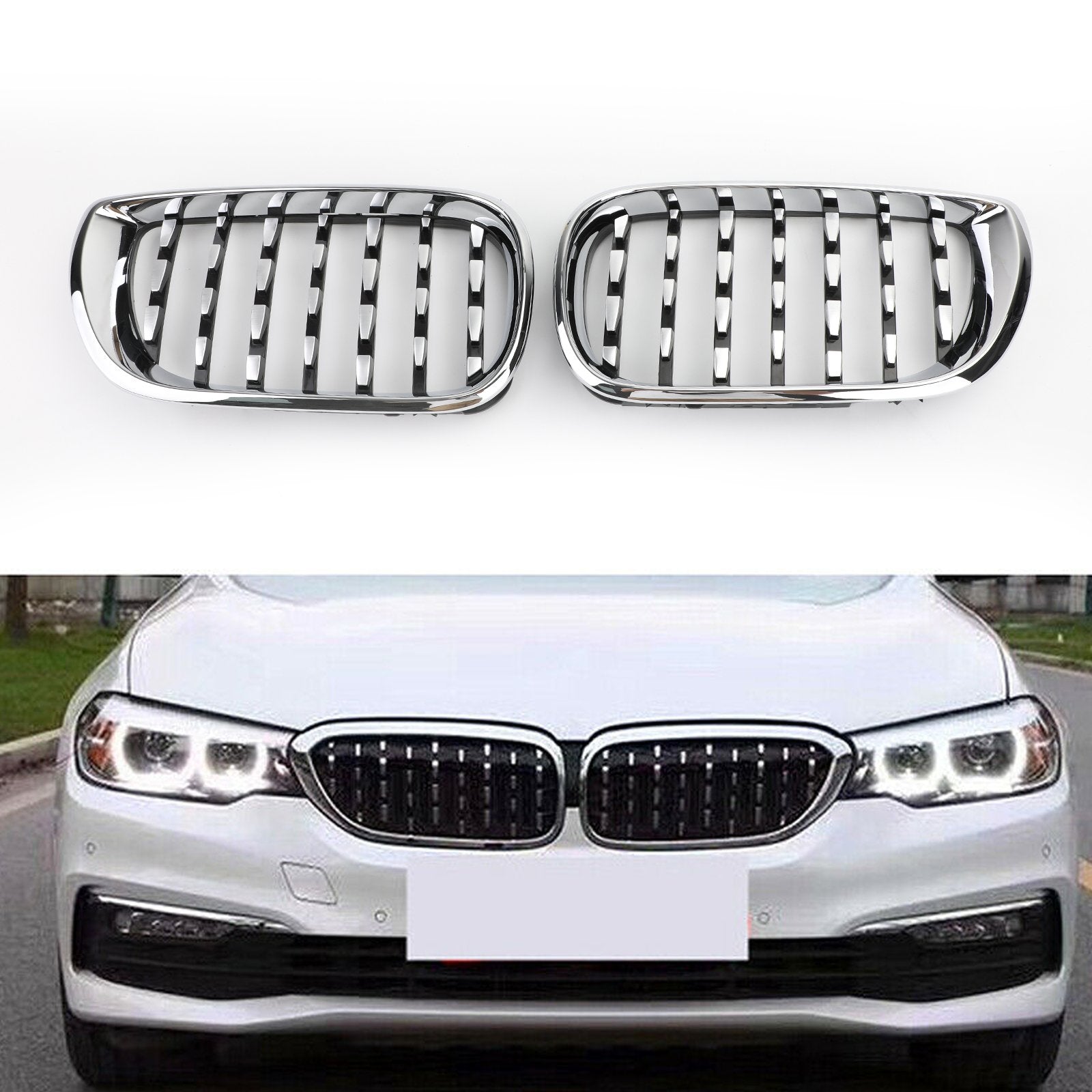 PALASER Black & Chrome Diamond Grille For 2002-2005 BMW E46 Saloon/touring Facelift 4Dr - Image 11